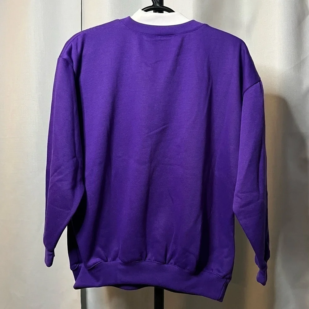 Vintage Purple and White Metallic Labrador Dog Sweater Medium - Picture 3 of 7